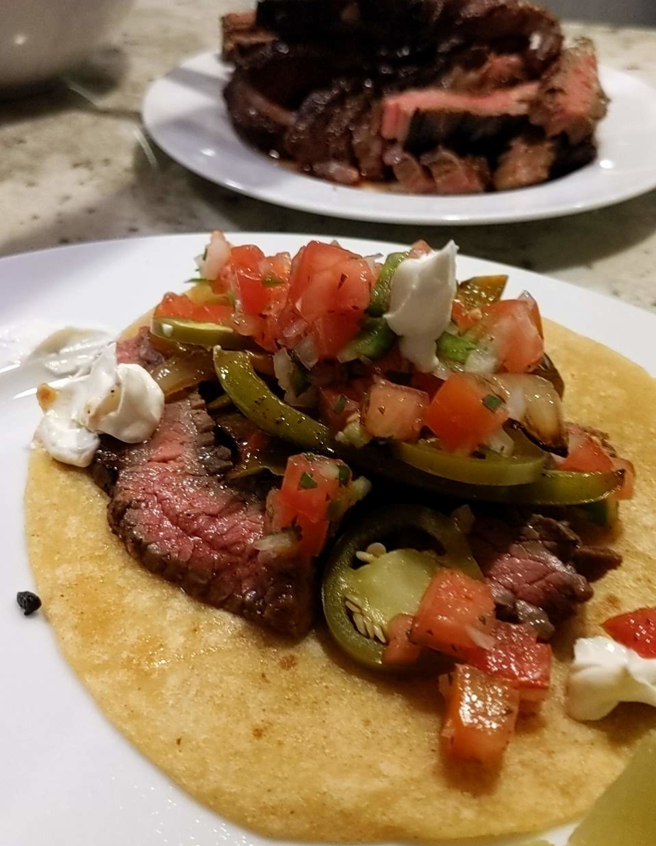 Grilled steak fajitas